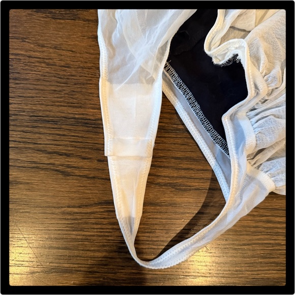 ❤️NWOT Free People Two Layer Strapless Black w/ White overlay Bodysuit Small❤️ - Picture 5 of 9